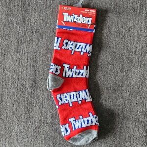 Twizzlers Kids Crew Socks Red Candy Logo Novelty Shoe Size 9-3.5 Red NEW